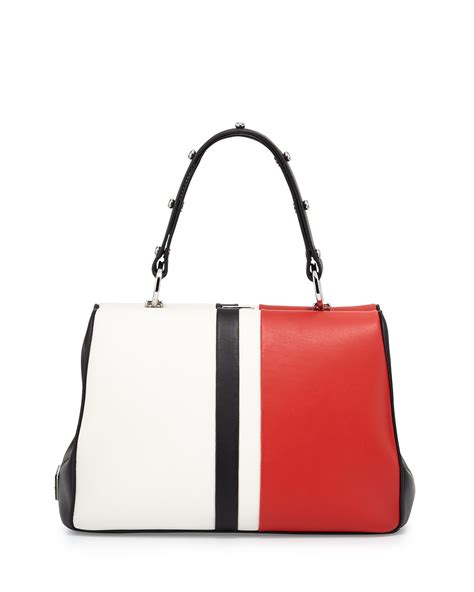 prada baiadera arcade-stripe leather satchel|Prada Baiadera Arcade.